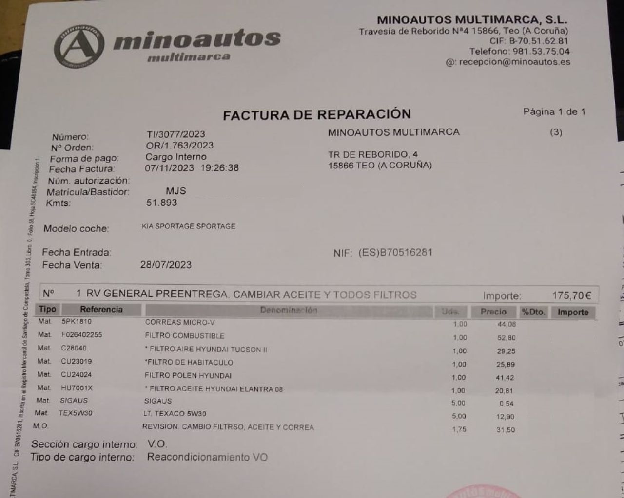 KIA SPORTAGE en Minoautos