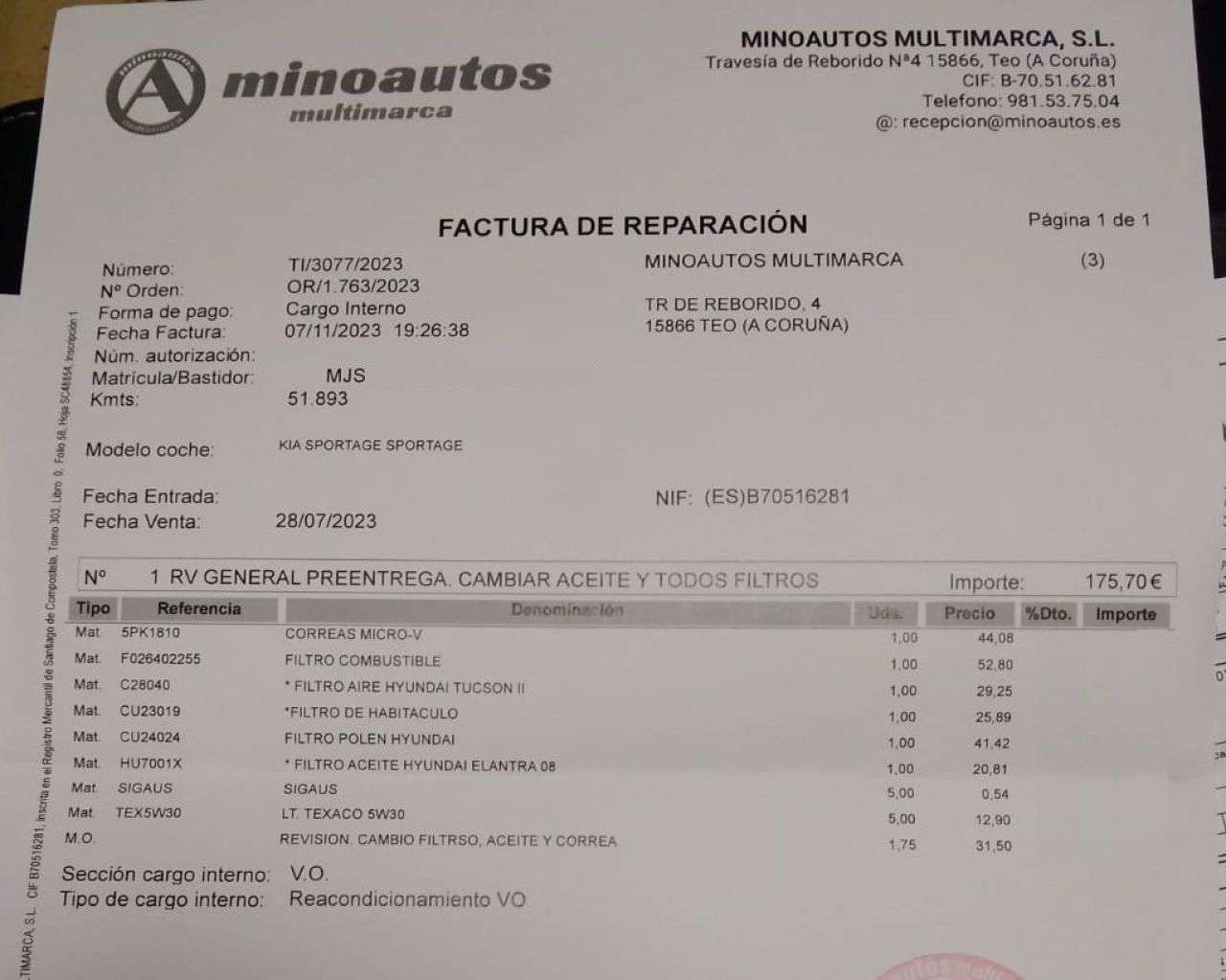 KIA SPORTAGE en Minoautos