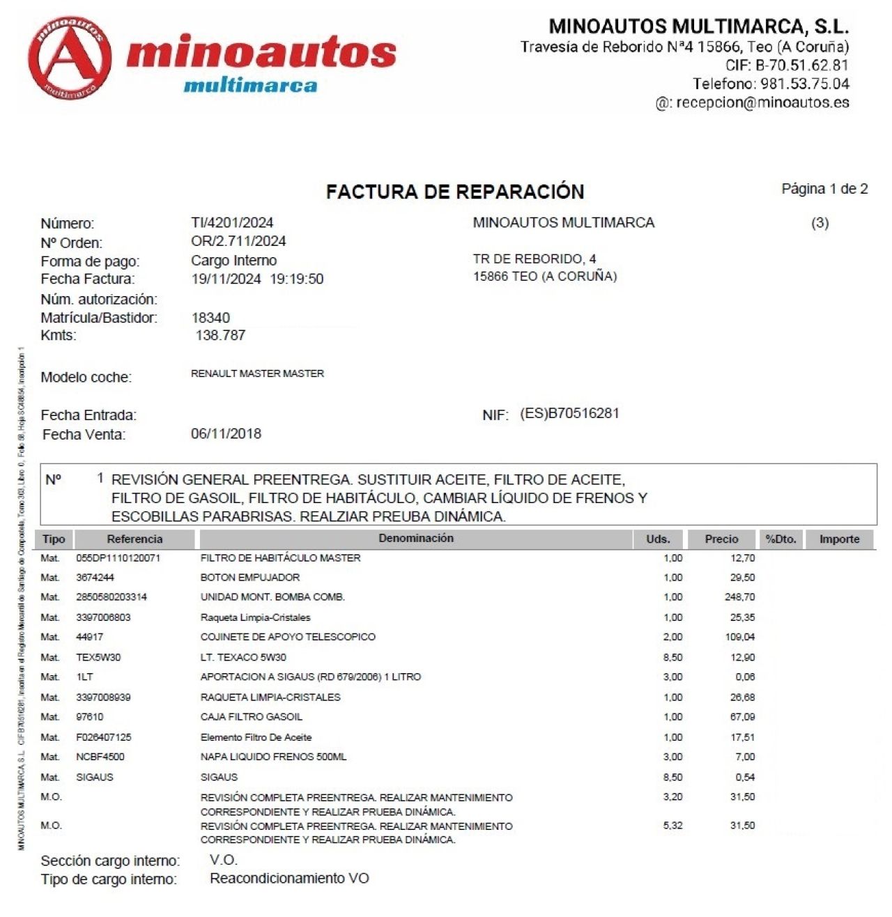 RENAULT MASTER en Minoautos