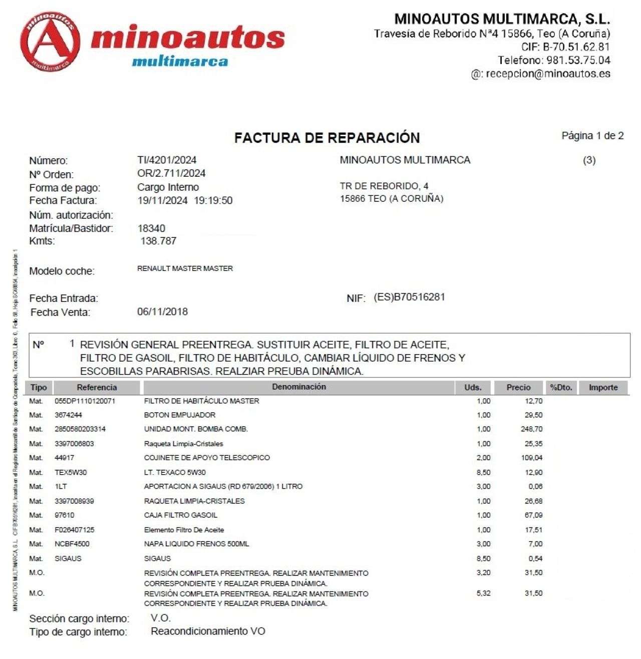 RENAULT MASTER en Minoautos