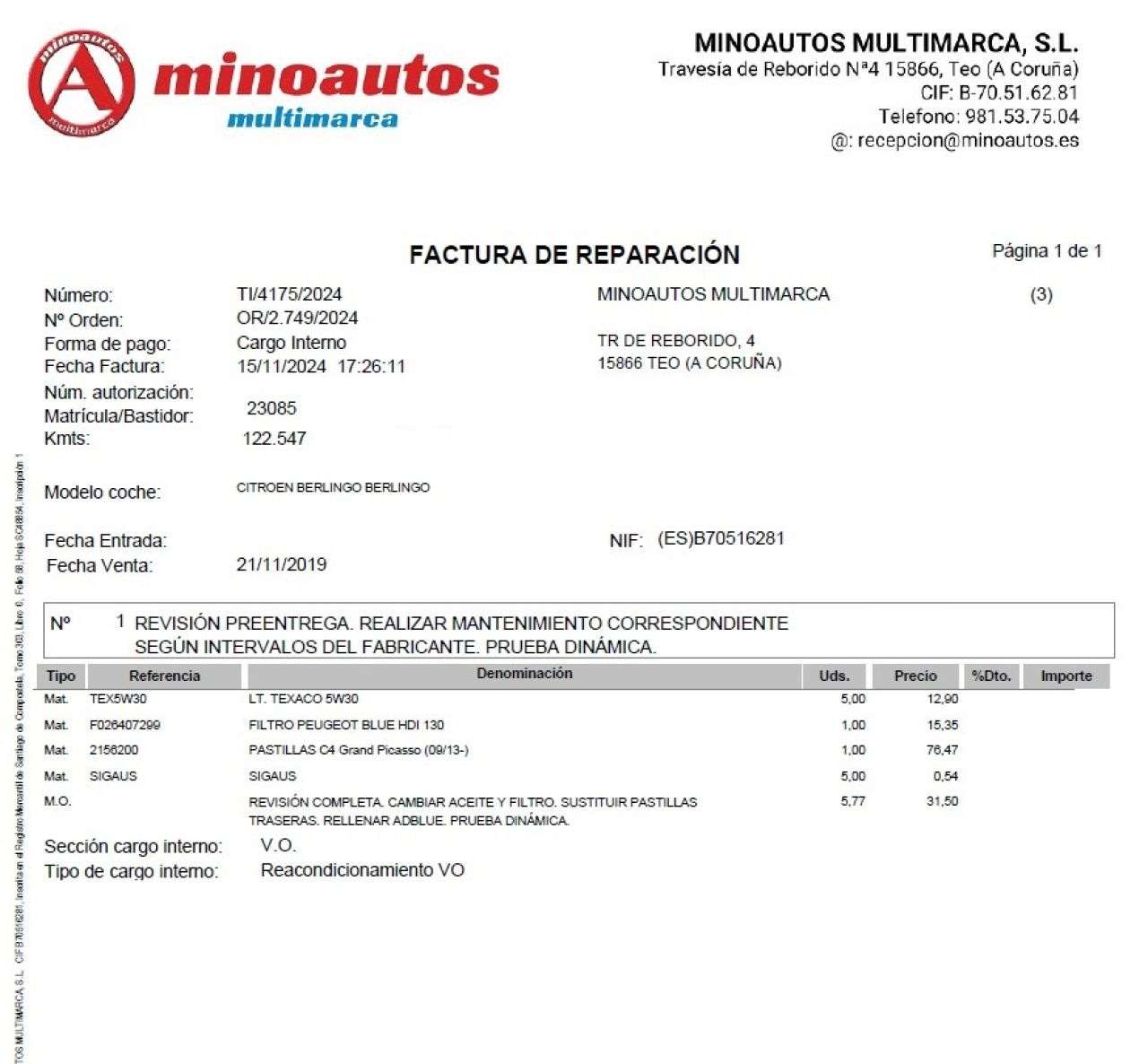 CITROEN BERLINGO en Minoautos