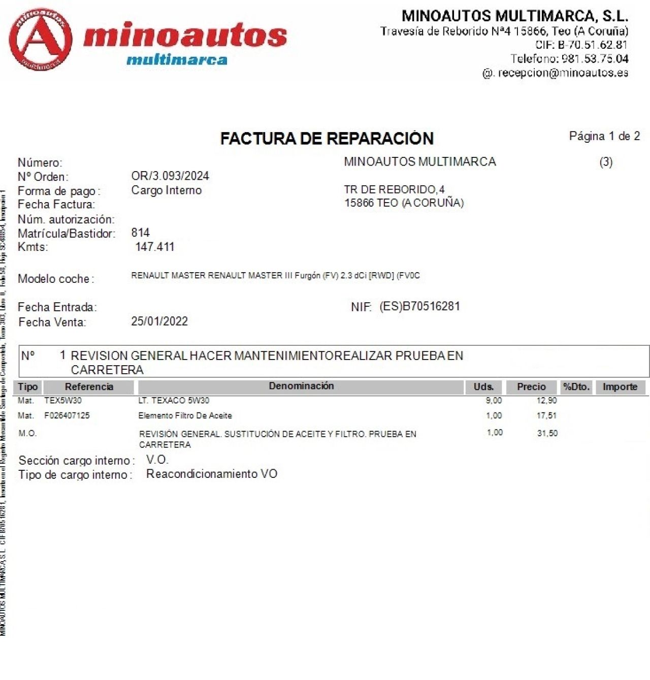 RENAULT MASTER en Minoautos