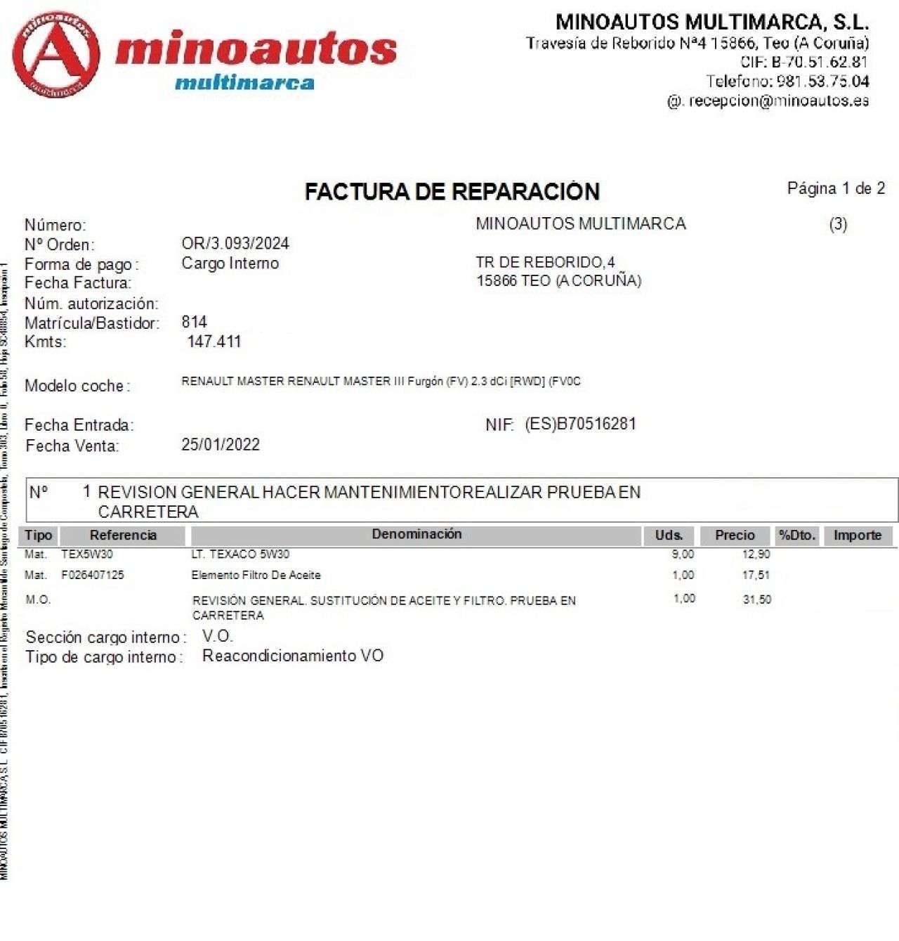 RENAULT MASTER en Minoautos