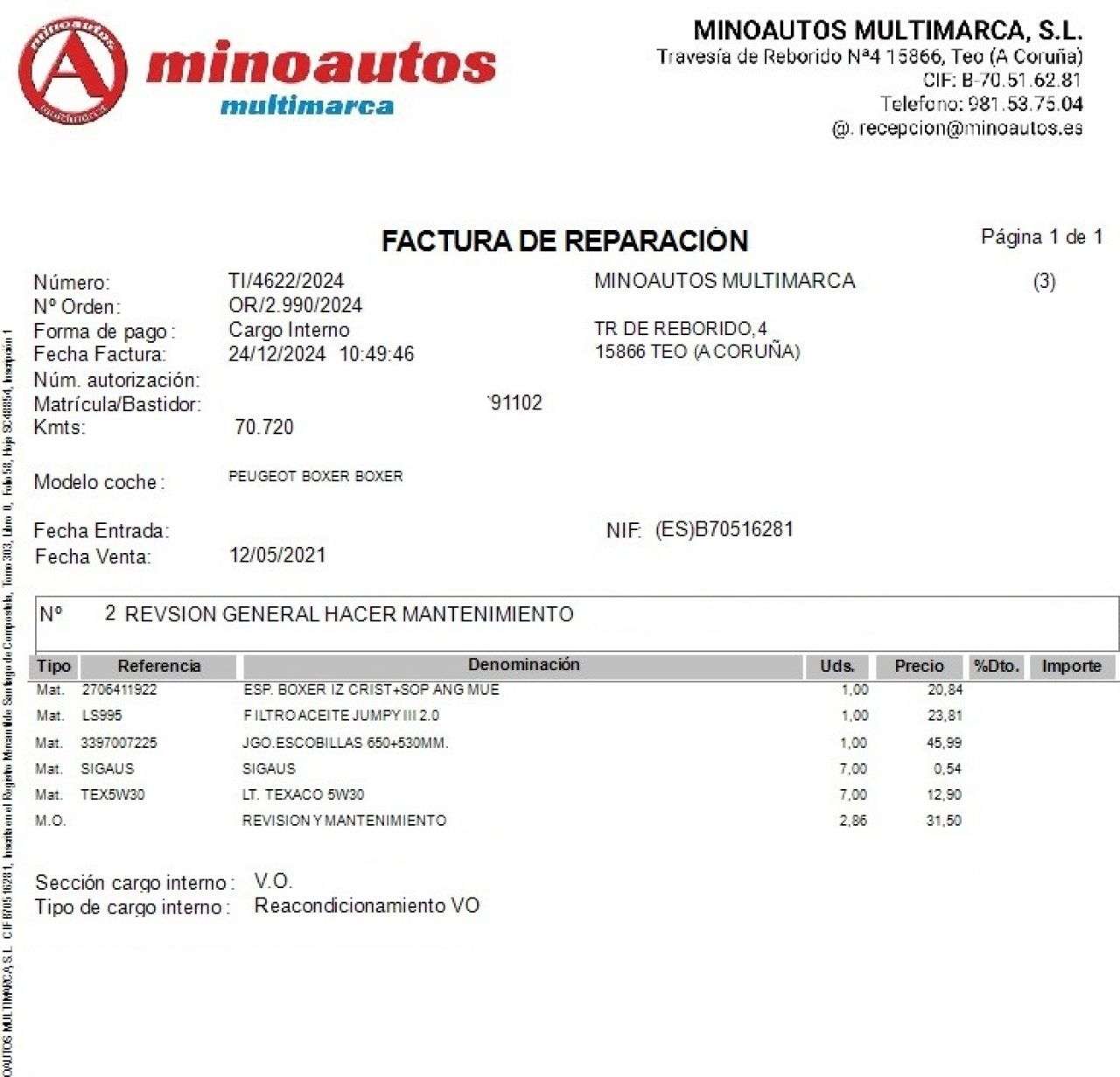 PEUGEOT BOXER en Minoautos