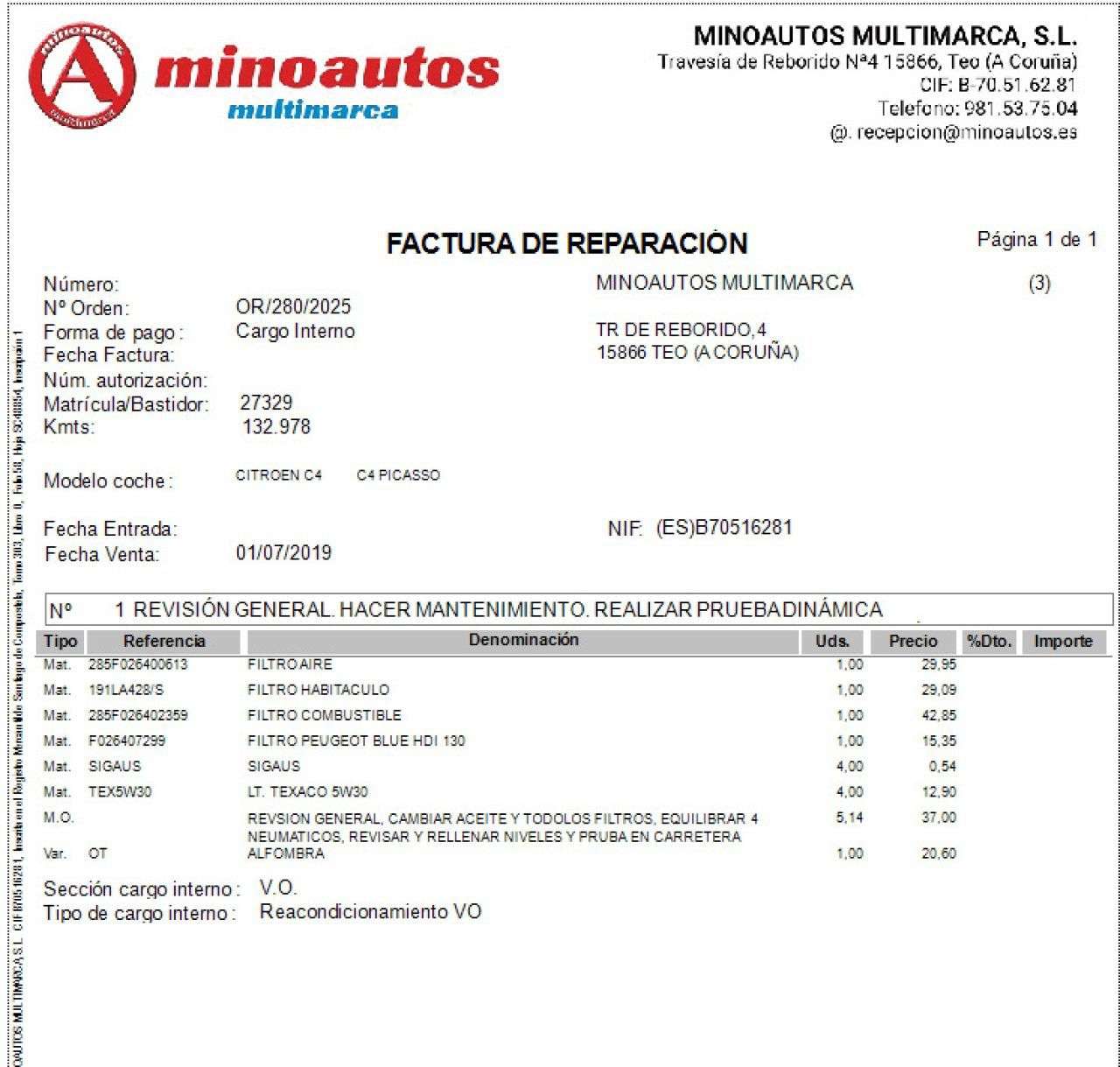 CITROEN C4 SPACETOURER en Minoautos