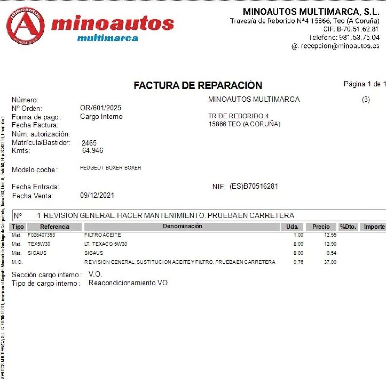 PEUGEOT BOXER en Minoautos