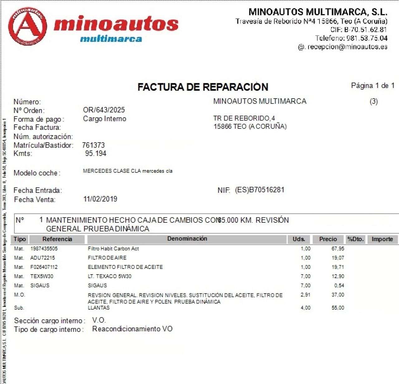 MERCEDES-BENZ CLASE CLA en Minoautos