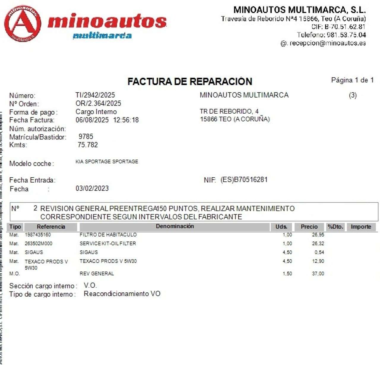 KIA SPORTAGE en Minoautos