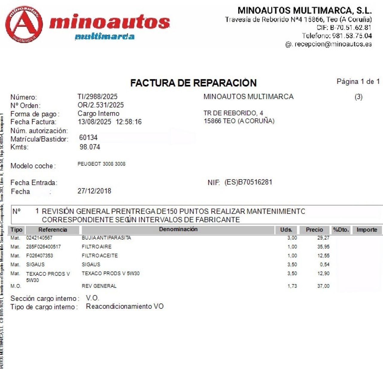 PEUGEOT 3008 en Minoautos