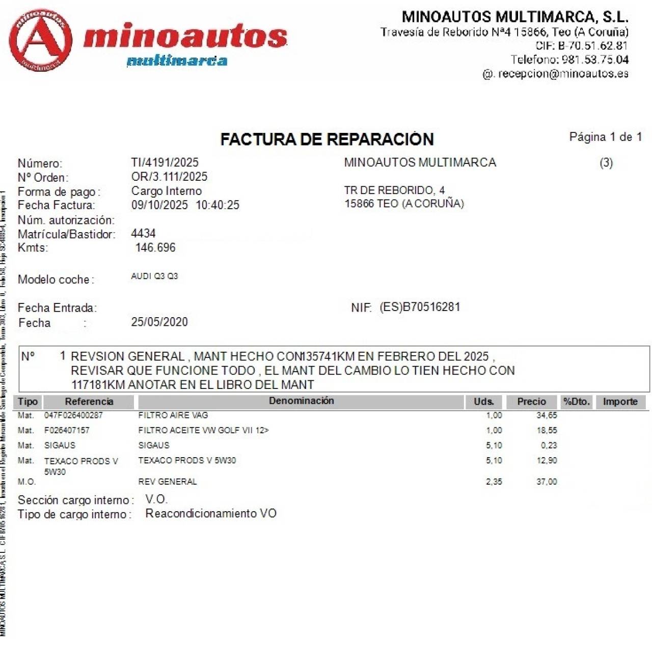 AUDI Q3 SPORTBACK en Minoautos