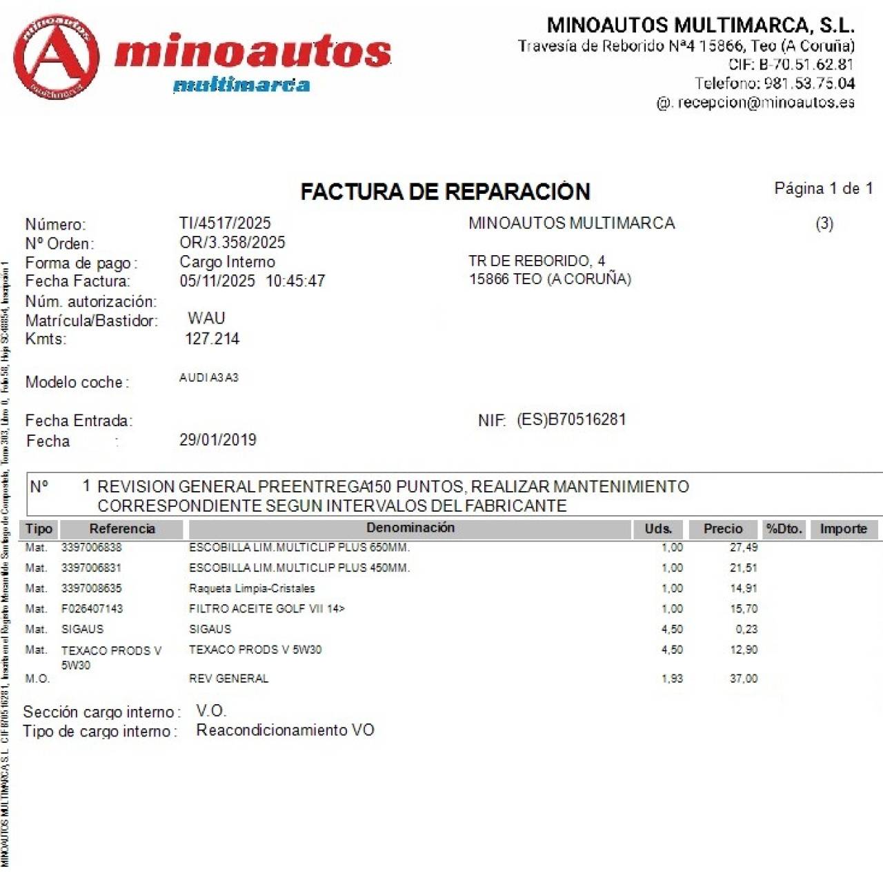 AUDI A3 SPORTBACK en Minoautos