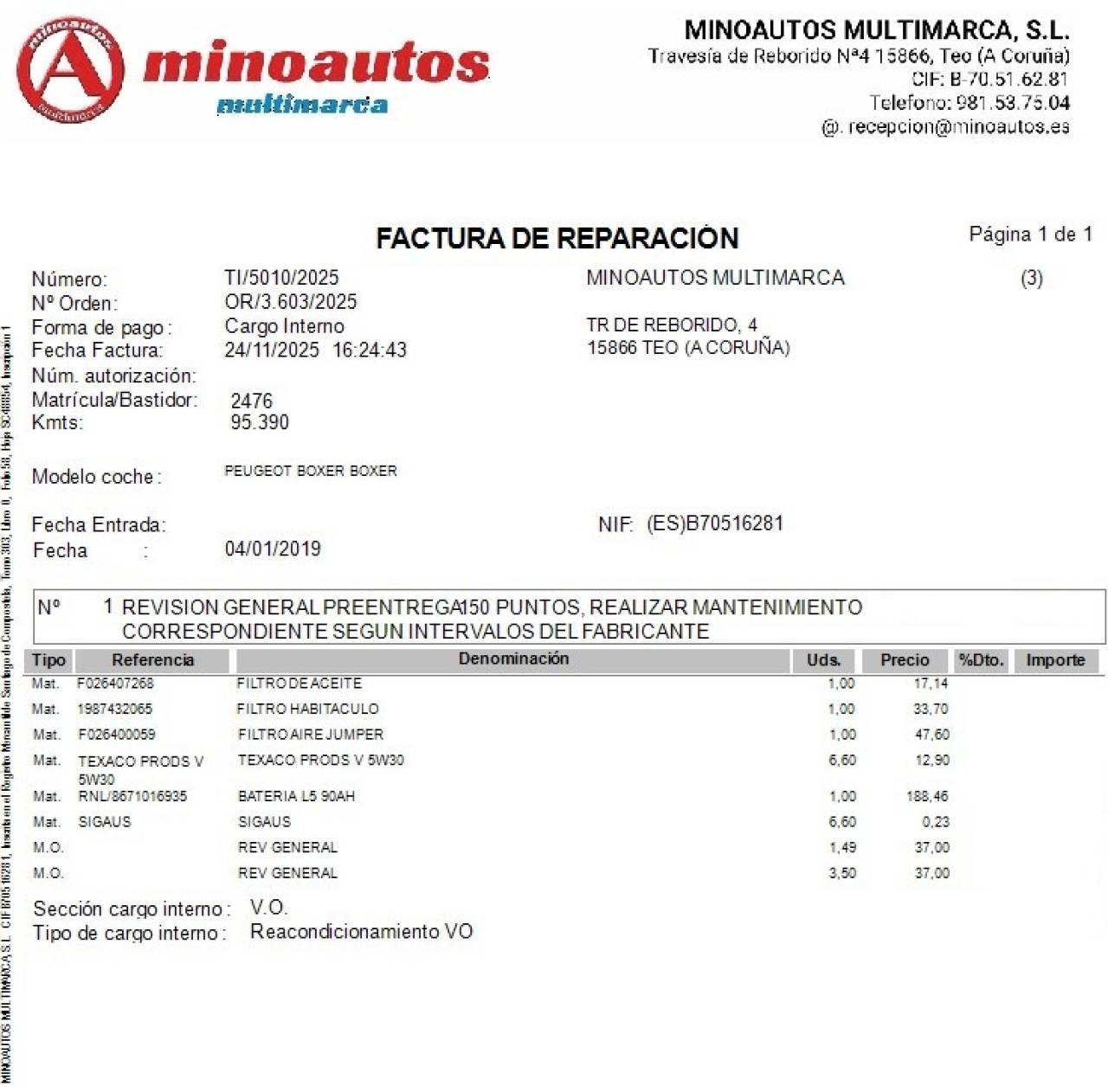 PEUGEOT BOXER en Minoautos