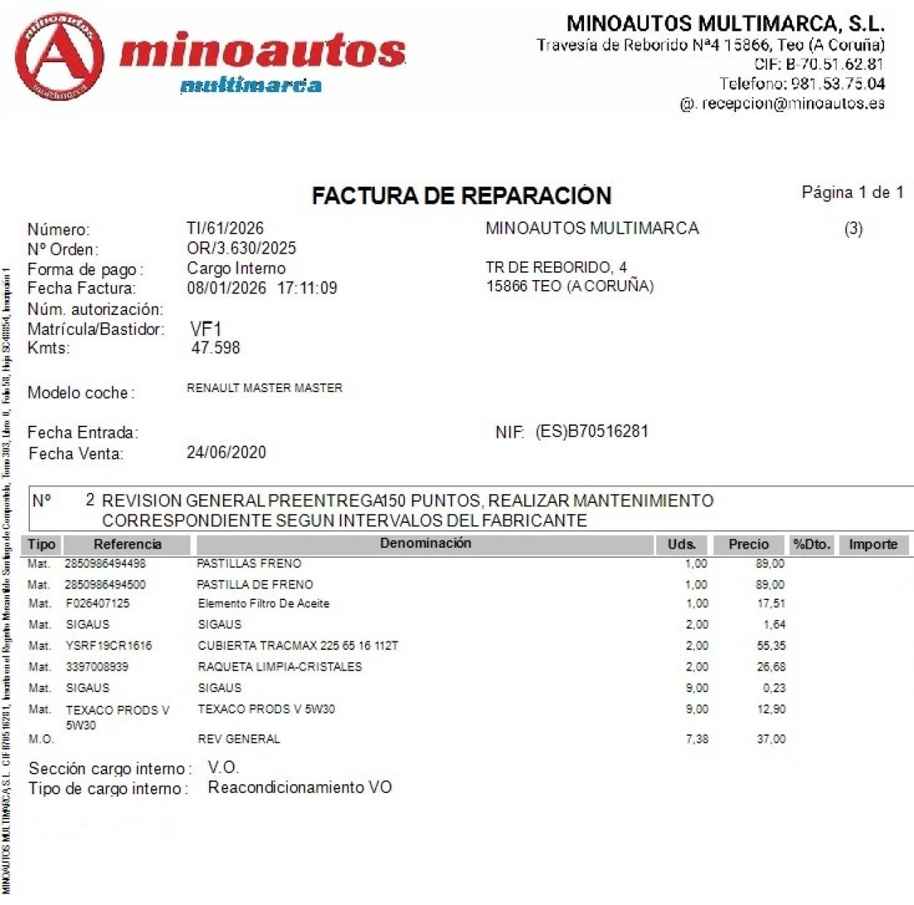 RENAULT MASTER en Minoautos