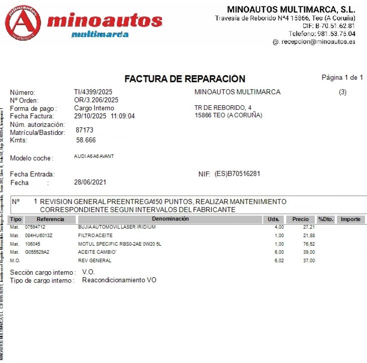 AUDI A6 AVANT en Minoautos