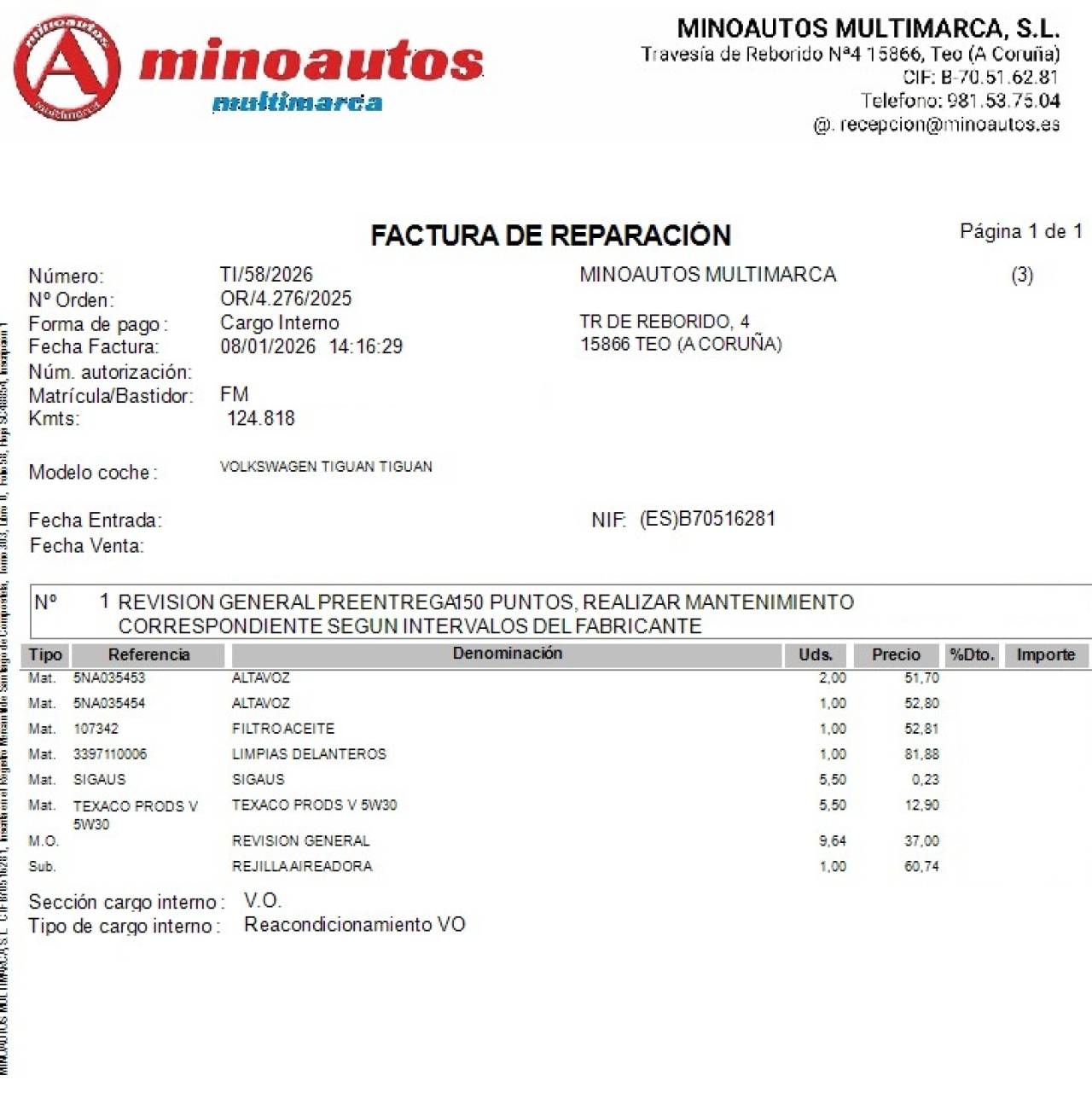 VW TIGUAN en Minoautos