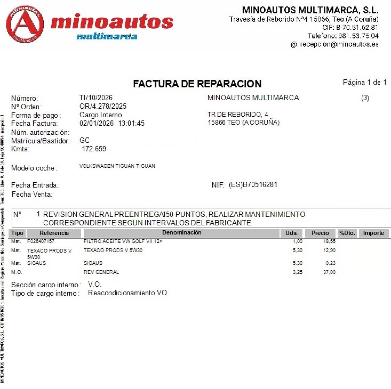 VW TIGUAN en Minoautos