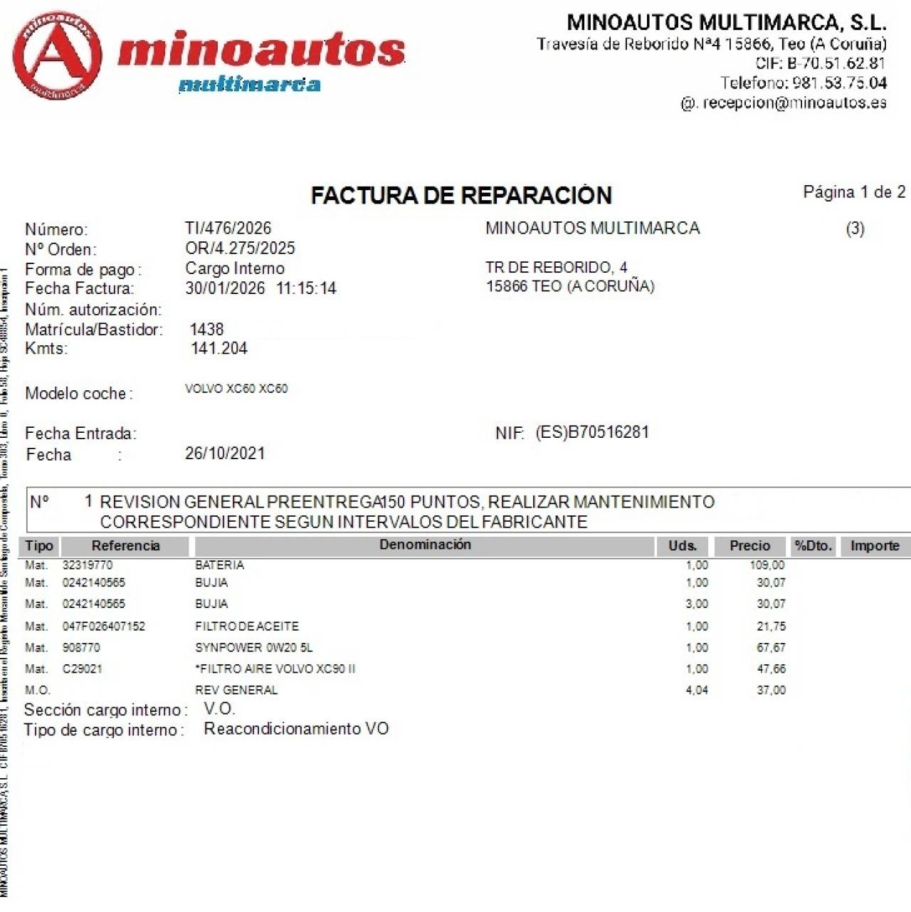 VOLVO XC60 en Minoautos