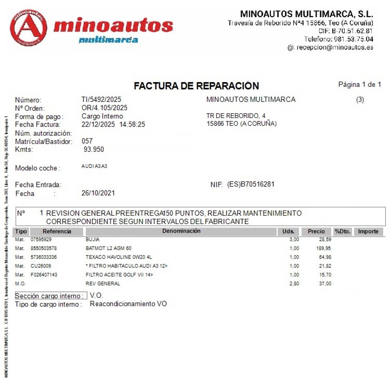AUDI A3 SPORTBACK en Minoautos