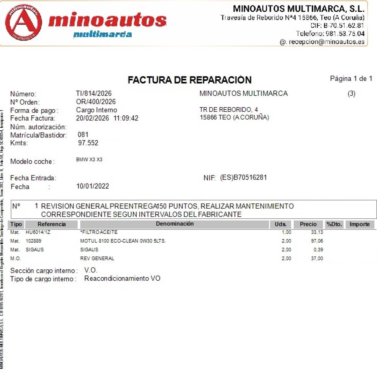 BMW X3 en Minoautos
